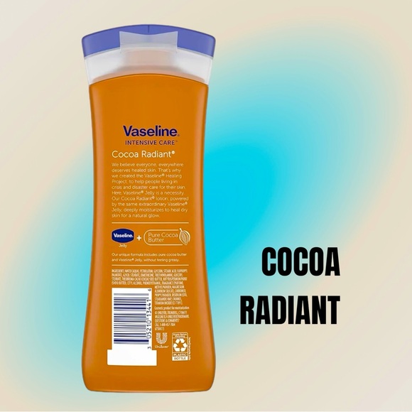VASELINE INTENSIVE CARE COCOA RADIANT NON GREASY LOTION PURE COCOA BUTTER 10oz - Picture 3 of 3